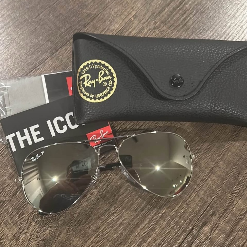 Ray-Ban Black and Silver Sunglasses